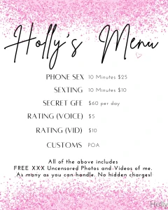 Here s my naughty menu again for all my new fans