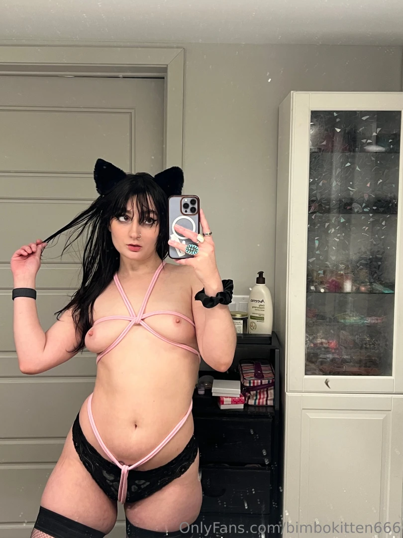 Kitty all tied up and no where to go 