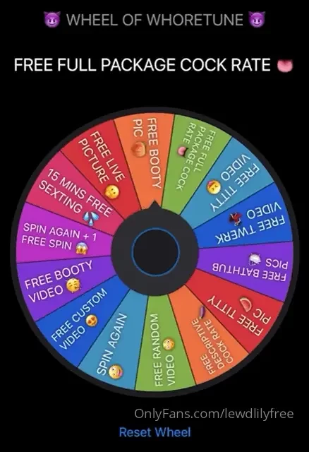 Prize every time wheel of whoretune 10 1 spin 15 2 spins 25 3 spins 