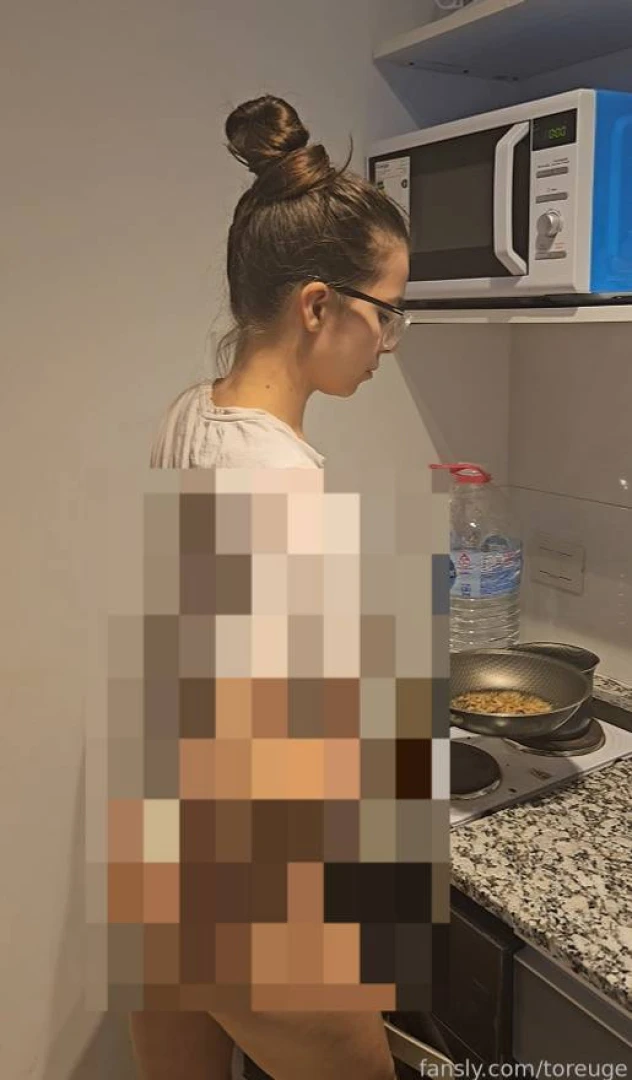 This is how i cook in panties booty cooking butt booty cute glasses 