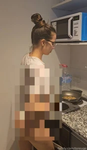This is how i cook in panties booty cooking butt booty cute glasses