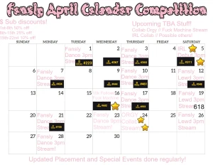 This april s competition plans position and upcoming events this is