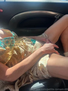 Playing with pussy in the car