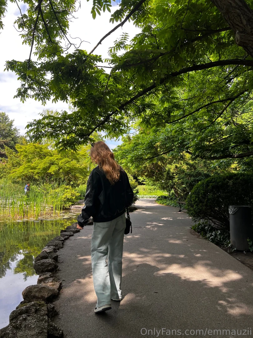 Sometimes i like to just walk in the park smell the nature touch it 