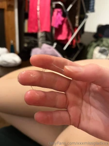 My fingers after touching myself this morning so wet