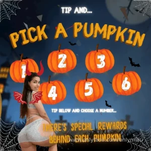 Pick a pumpkin tip and choose a number 1 to 6 to get your surprise on