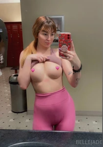Hopefully no one catches me with my tits out at the gym belletjade