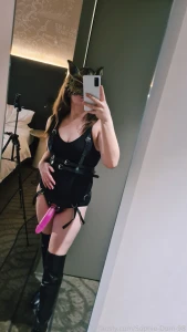 Black and pink a perfect match femdome pegging strap-on