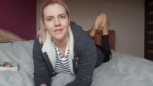 Number 42 on youtube soft reading in polish barefeet in the pose