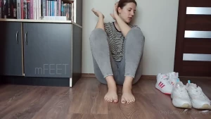 New youtube video trying on two pairs of sports shoes with and without