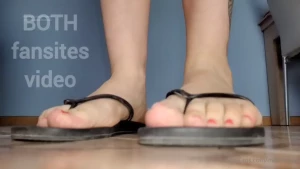 Awesome slowmo with flip flops and red nails good sounds 3 min video