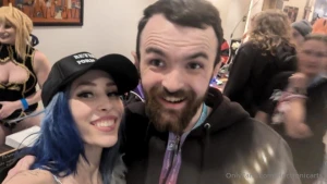 Our ceo in action at ikkicon with the lovely katylagray