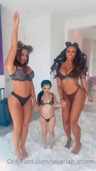 Tiny texie ate our pussies and fucked me and my bestie with a dildo 