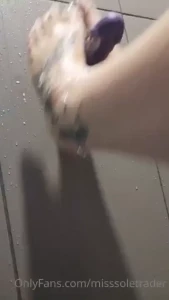 Here s your footjob friday teaser filmed in the shower at my gym i