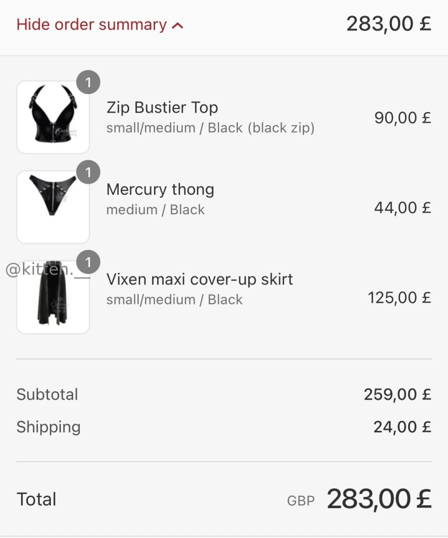 I just ordered new latex if you wanna support you can send a tip under part 1 