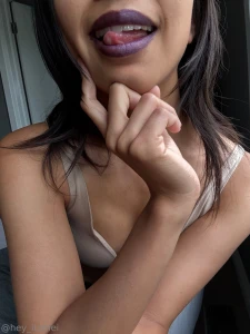 Someone ordered a custom video and requested dark purple lipstick what