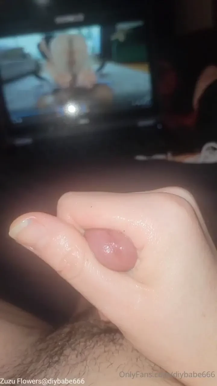 Leaked so much silky girl jizz while tugging my hairy cock to 