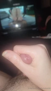 Leaking cum all over reminiscing about joeysfeetgirls stretching out