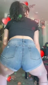 Showing of my jean shorts all slutty tiktok style shaking my ass