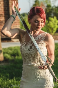 Wedding dress and gifted sword