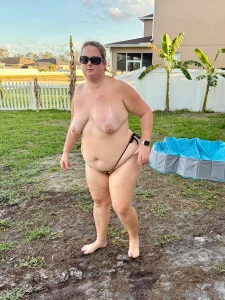 Happy humpday got some time outside today wearing just my tiny bikini part 1