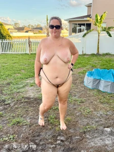 Happy humpday got some time outside today wearing just my tiny bikini part 13