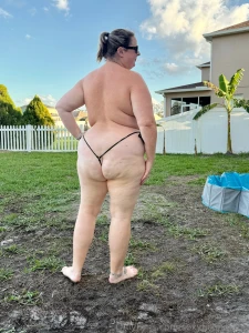 Happy humpday got some time outside today wearing just my tiny bikini part 10