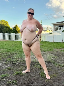 Happy humpday got some time outside today wearing just my tiny bikini part 7