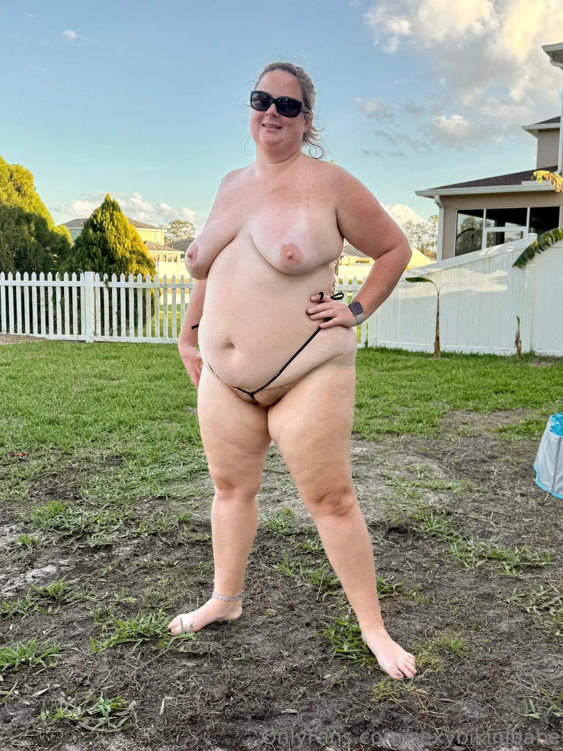 Happy humpday got some time outside today wearing just my tiny bikini part 12 