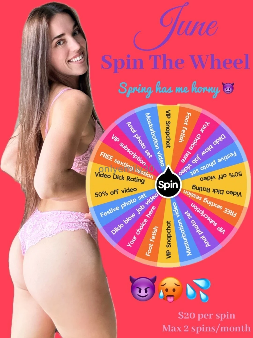 April spin the wheel and i feel the most naughty i ve been showing you 