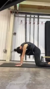 Just a little stretching before bouldering