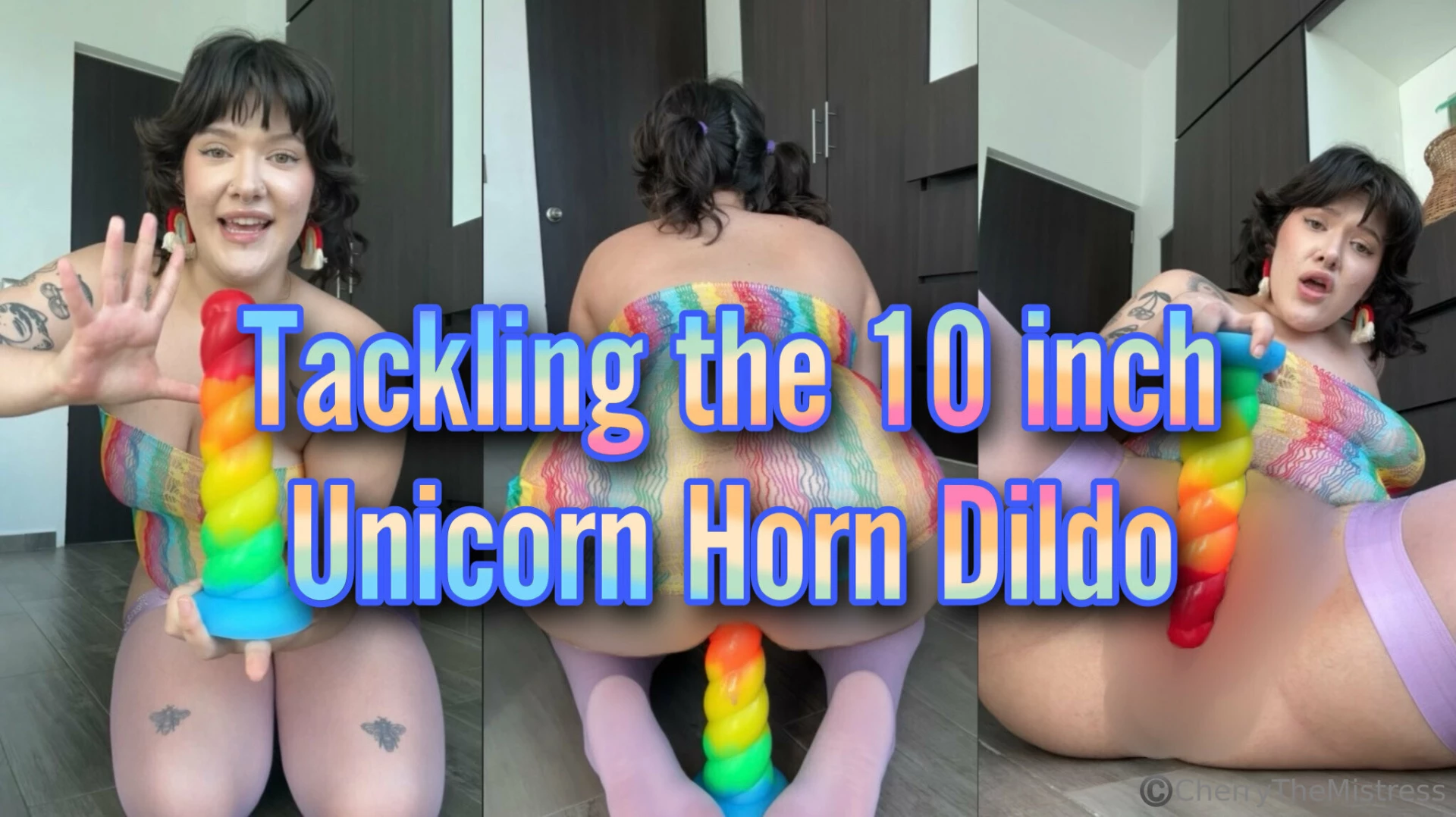 Tackling the 10 inch unicorn horn dildo let me just tell you - this 