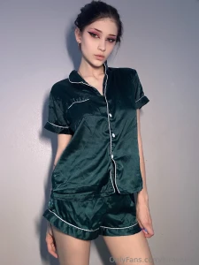 I ve been eyeing the cutest dark pajama set soft silky and totally my