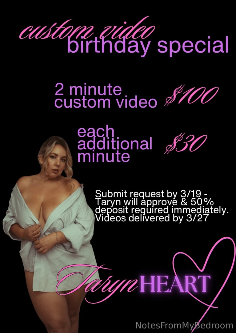 Custom video sale for my birthday order your custom now 