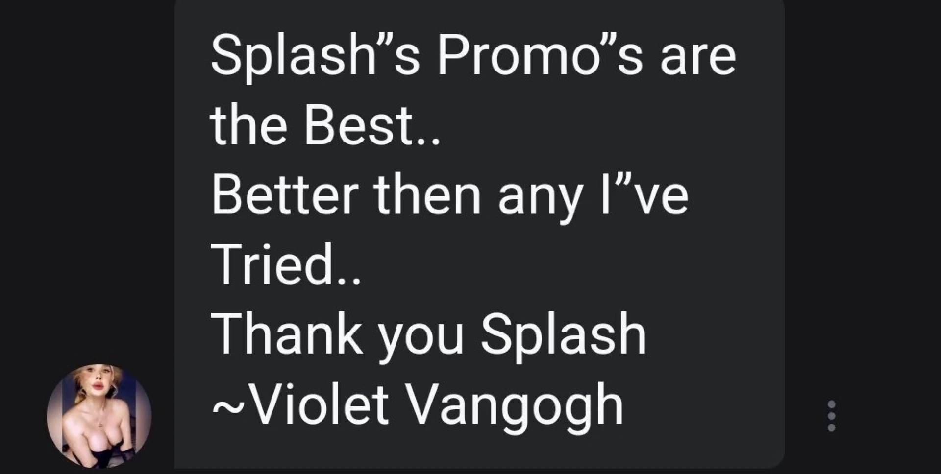 Thank you so much violet-vangogh for the promo review 