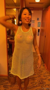 If your favorite girl can wear only one pasties sticker where on her