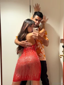 Alina s pussy looks so hot in that sheer red dress one guy on the part 2