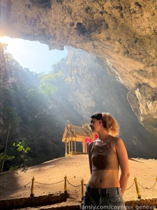 I m all wet because i was climbing the mountains to this temple hahaha part 1