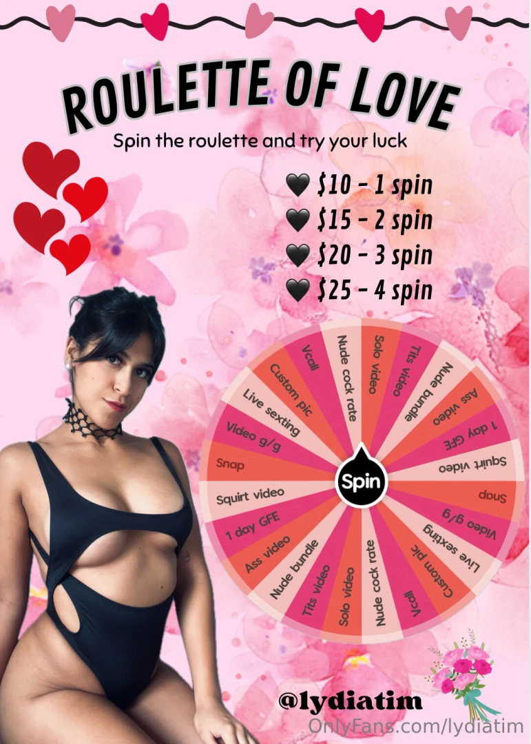 Roulette of love try your luck spinning my wheel of love baby 