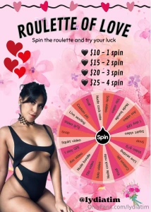 Roulette of love try your luck spinning my wheel of love baby