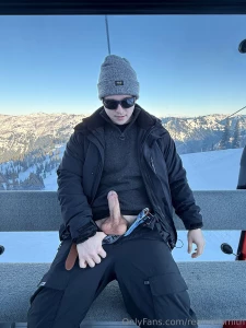 Getting my thick british cock out on a gondola in the us of ah look part 1