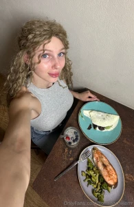 Chef mode on dinner tonight baked salmon with lemon garlic grilled