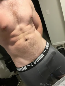 Enjoy homies post workout in gray sweats gotta be careful in the gym