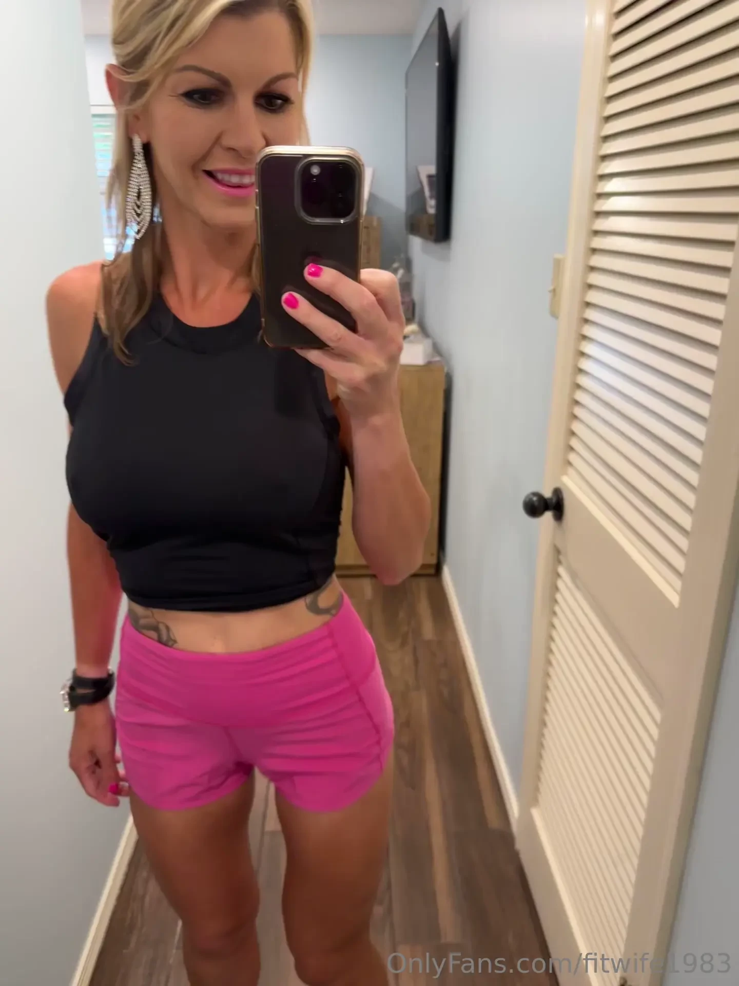 Love these pink shorts just left the gym and it s storming here 