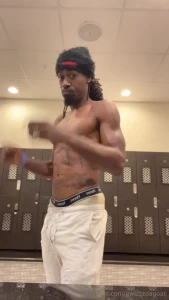 After working out gym flex