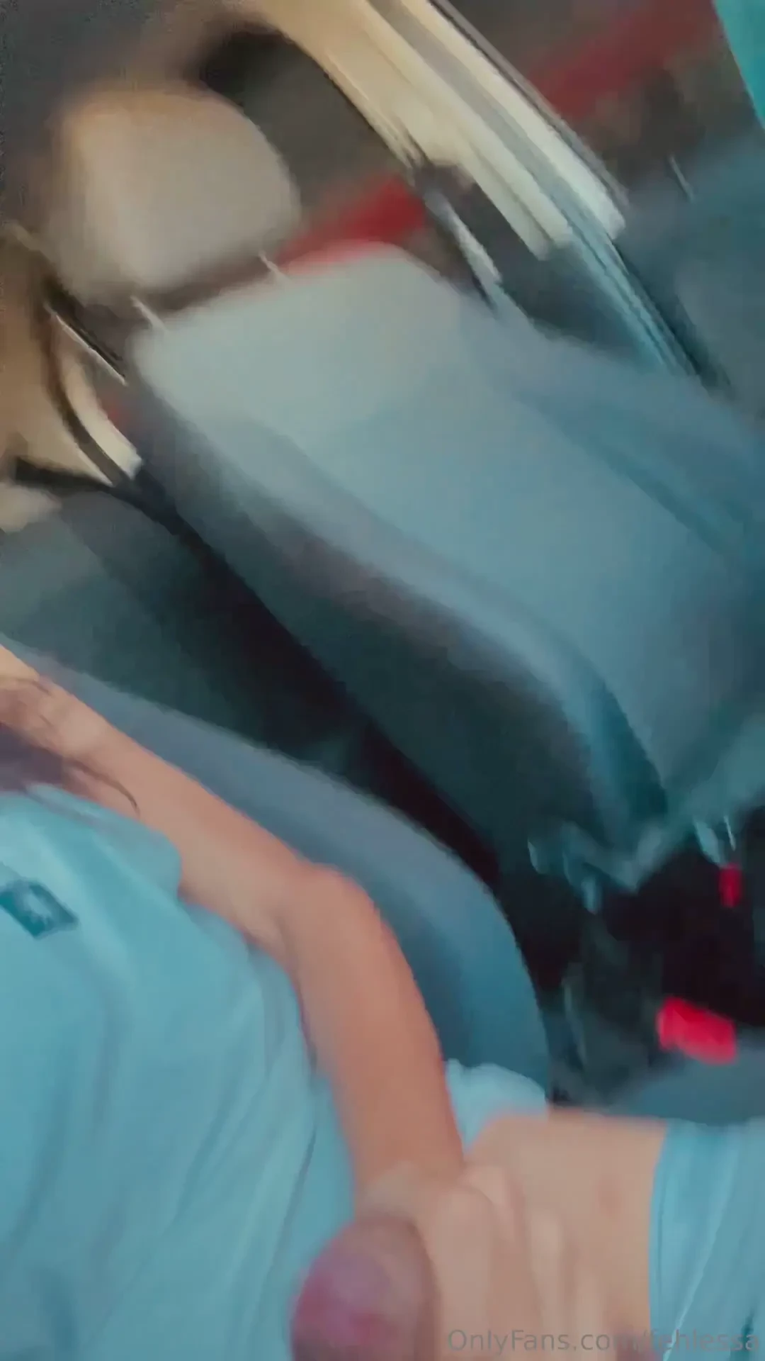 Displaying inside the car in the parking lot would you suck until milk 