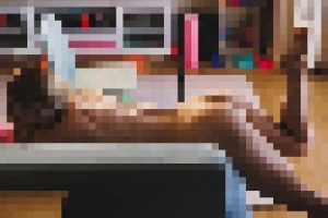 I took a few of photos of myself lounging around my living room with