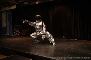 My burlesque debut act lovingly called aliennaut so fun so pink