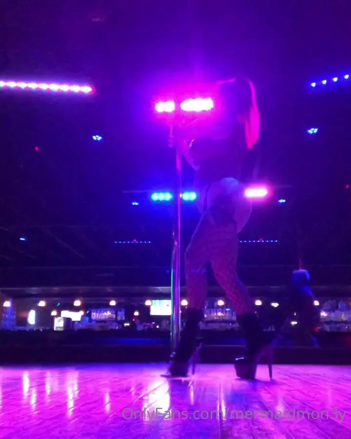 Stripper fishnet latex heels kinky redhead 