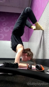 Holding scorpion pose for the first time